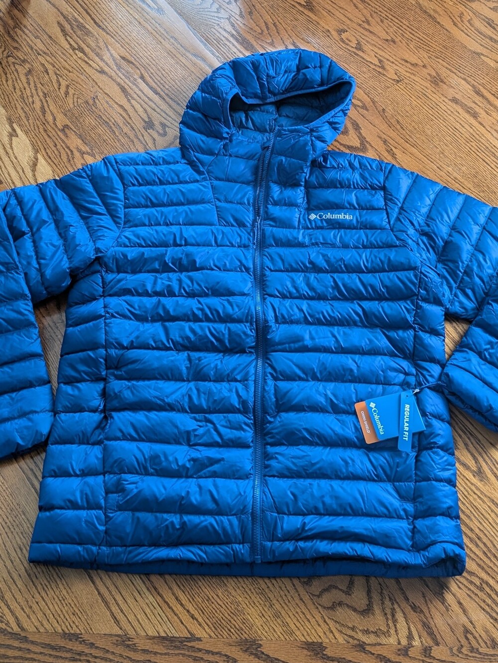 New! Men's Columbia Corelite Down Hooded Jacket Size Large